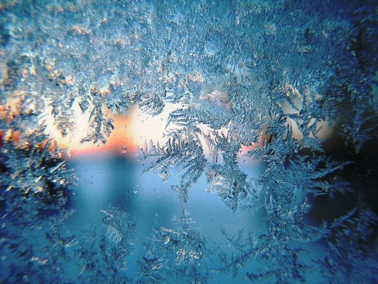 frost, winter, morning